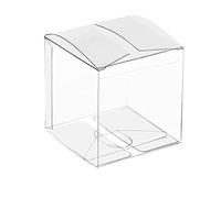 Booso 50 unidades cajas de plástico transparente para regalo, caja de embalaje de PVC, embalaje de regalo, caja de caramelo transparente, cajas de regalo de boda, favores de fiesta