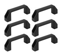 Booso 6 tiradores de plástico para cajones y armarios (90 mm, 8,9 cm), color negro