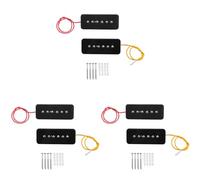 Booso 6X Conjunto de Barra de Jabón de Puente de Cuello P90 Pickup Alnico 5 Pastillas de Guitarra Eléctrica de una Sola Bobina Partes de Guitarra Negro