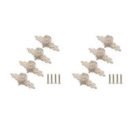 Booso 8 pomos de armario con placa trasera, manijas de cajón de flores para tocador, tocador, mesita de noche, armario, 8 unidades