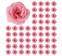 Booso 80pzs Corola Cabeza Rosa Artificial DIY Decoracion de Boda Diametro de 65 mm - Rosa