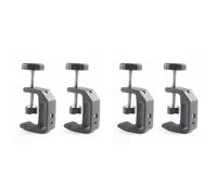 Booso Abrazadera en C universal para mesas de montaje de escritorio, abrazaderas de escritorio, soporte de aluminio, abrazadera pequeña C, paquete de 4