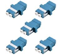 Booso Adaptador de Fibra óPtica LC - Acoplador Monomodo DúPlex LC a LC - Paquete de 5 - Azul