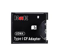 Booso Adaptador SD a tipo I, adaptador de plástico negro, compatible con tarjeta SD SDHC SDXC MMC a convertidor de lector de tarjetas estándar compacto tipo I