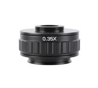 Booso Adaptadores de montura C para lente 0,35X CCD para cámara de microscopio estéreo trinocular, interfaz de 38 mm, mayor campo de visión
