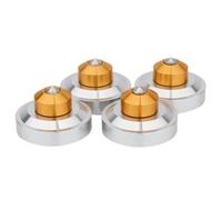 Booso Almohadilla amortiguadora de aluminio con patas de aislamiento para audio de alta fidelidad, AMP, gabinete, altavoz, tocadiscos