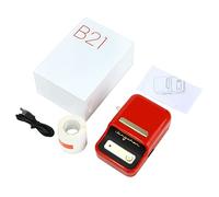 Booso B21 - Impresora térmica inalámbrica de código de barras para oficina, comercial, de bolsillo, mini impresora Bluetooth con etiqueta, color rojo