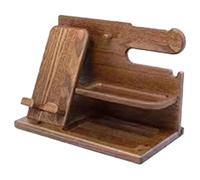 Booso Base de extensión multifuncional de madera para teléfono, mesita de noche, soporte de almacenamiento de escritorio, asiento para teléfono móvil, regalo para el padre