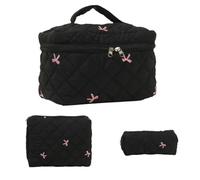 Booso Bolsa de Maquillaje Acolchada, 3 Piezas, Bolsa de Artículos de Tocador de Gran Capacidad, Bolsa de Mano con Cremallera para Cosméticos Portátil para Organizador de Viajes