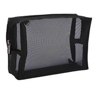 Booso Bolsa de maquillaje de negra transparente con cremallera, bolsa organizadora de cosméticos y artículos de tocador, paquete de 3 (S, M, L), marrón