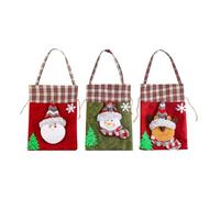 Booso Bolsa de regalo de Navidad de 3 piezas para fiesta de Navidad, paquete de bolsa porta regalos como se muestra para embalaje regalo de Año Bolsa porta regalos navideños.