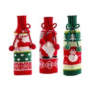 Booso Bolsas de de vino de Navidad Bolsas de vino reutilizables para decoración de almuerzo de Navidad, plateado