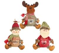 Booso Bolsas de Navidad Simpáticas Bolsas de Regalo con Decoraciones Navideñas en 3D Bolsas de Navidad Decoraciones Navideñas para Embalar Regalos de Galletas Fáciles de Usar 26x30 c
