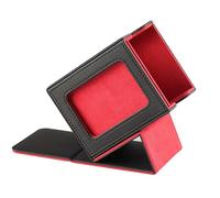 Booso - Caja de almacenamiento de tarjetas para tarjetas coleccionables, caja de tarjetas con ventana de visualización, estuche de tarjetas, caja de tarjetas, color rojo