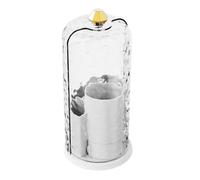 Booso Caja de Almacenamiento para Brochas de Maquillaje con Tapa Transparente, Gran Capacidad, Soporte para Brochas de Maquillaje Giratorio de 360 Grados, Organizador Acrílico A