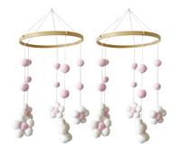 Booso Carillón de Viento con Forma de de Bola de Pelo Nórdico para Cama, Habitación de, Habitación de Niños, Tienda de Ropa Infantil, Decoración de Carillón de Viento B