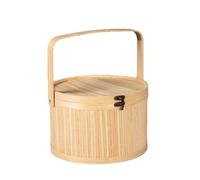 Booso Cestas tejidas de bambú de colores antiguos, cesta de regalo de especialidad, cesta de bambú vintage tejida para almuerzo