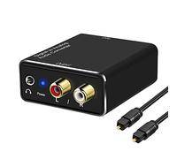 Booso Convertidor de audio digital a analógico, DAC Digital SPDIF óptico a analógico L/R RCA y adaptador de audio estéreo AUX de 3,5 mm, 500201976
