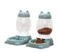Booso Cuenco para Gatos, Comedero Automático para Mascotas, Dispensador de Agua para Perros y Cachorros, Cuenco para Comida y Agua para Gatos, Accesorios para Mascotas, Color Verde