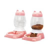 Booso Cuenco para Gatos, Comedero Automático para Mascotas, Dispensador de Agua para Perros y Cachorros, Cuenco para Comida y Agua para Gatos, Accesorios para Mascotas, Color Rosa