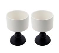 Booso de Postre de Cerámica Copa de Cerámica Retro de Helado Francesa Cuenco de Postre de Pudín Diseño Elegante para Fiestas Negro