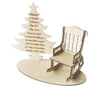 Booso Decoraciones de Navidad, adornos de madera para bricolaje, balancín de Navidad en el paraíso, poema de árbol de Navidad para recordar amado