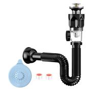 Booso Desodorante, tubo de drenaje, accesorios de lavabo, a prueba de fugas, kit de drenaje para fregadero de baño