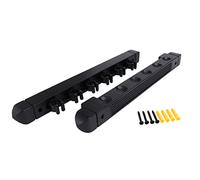 Booso Estante para Tacos de Billar de Madera Montado en la Pared Estante para Tacos de Billar 6 Clips Soporte para Soporte de Billar Accesorios, Negro