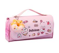 Booso Estuche de descompresión Estuche para lápices portátil bolsa de papelería para escuela estuche para bolígrafos para estudiantes bolsa para bolígrafos con cremallera rosa,