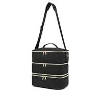 Booso - Estuche organizador para esmalte de uñas, 3 , bolsa de esmalte de uñas desmontable con separadores, bolsa para esmalte de uñas que contiene 60 frascos de esmalte de uñas., marrón