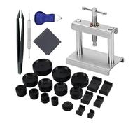 Booso Herramienta para Prensar Relojes,Kit para Prensar Cristales Relojes, Caja Trasera,Prensa Caja Trasera Reloj Metal,Herramienta para Reemplazar Batería Reloj,B