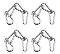 Booso Juego de 16 ganchos de resorte M6 de acero inoxidable 304 de alta resistencia, accesorios para gimnasio, camping, viajes