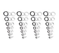 Booso Juego de 28 guías de caña de pescar, 7 tamaños, kit de reparación de puntas telescópicas, anillos de línea