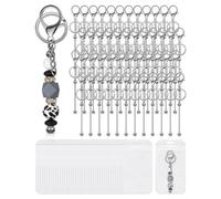 Booso Juego de 48 Llaveros de Cuentas Llaveros de Cuentas de Metal en para Bricolaje con Bolsas Resellables para Proyectos de Colgantes de Bricolaje Negro Pistola