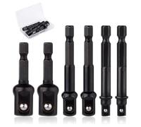 Booso Juego de 6 adaptadores de enchufe de impacto, juego de conversión de destornillador de impacto de 1/4, 1/2, 3/8 pulgadas