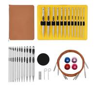 Booso Juego de Agujas de Crochet Tunecinas con Cable, de Aluminio, de 6 Pulgadas, Intercambiables, de 3 mm A 10 mm de