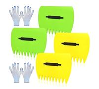 Booso Juego de Guantes y Palas para Hojas de JardíN, 2 Pares de Garras para Hojas Livianas con Manejar Ajustable, Rastrillos de Mano de PláStico de Alta Calidad