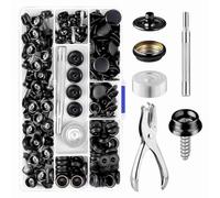 Booso Kit de 2 herramientas de ajuste de lona, acero inoxidable de grado marino, 3/8 pulgadas, kit de cierre de botón a presión, para barco A