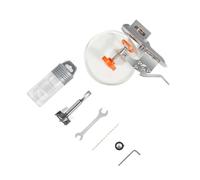 Booso Kit de plantilla de bisagra oculta ajustable, herramienta de instalación de bisagra de puerta de 0 a 30 mm con posicionamiento de precisión, acero inoxidable