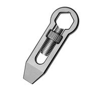 Booso Llave hexagonal de aleación de titanio, mini EDC con barra de palanca, abridor de botellas, llavero combinado, equipo de senderismo para campamento al aire libre