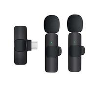 Booso Micrófono Lavalier sin Negro para Grabación de Video, Transmisión en Directo, Vlog, Micrófono Cancelación de Ruido de Presentación