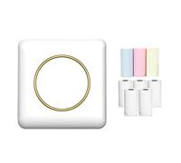 Booso Mini Impresora de Tiquetas Térmicas Memo Manual Impresora Fotográfica, Impresora de Tiquetas Portátil con Papel Térmico + Papel de Color