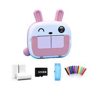 Booso Mini impresora digital SLR digital de para niños, impresora de papel térmica, inalámbrica, WiFi, impresora de teléfono 4K 1080P HD Video (rosa)