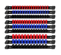 Booso Organizador de llaves de vaso para herramientas de accionamiento, kit de 9 soportes de 1/4 pulgadas x 48 clips, 3/8 pulgadas x 45 clips, 1/2 pulgada x 36 clips