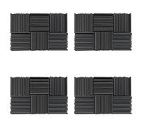 Booso Panel AcúStico de Absorción AcúStica de 24 Piezas Panel de Espuma de Banda Estructura de Ranura PerióDica