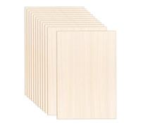 Booso Paquete de 12 hojas de madera contrachapada fina de 12 x 8 x 1/13 pulgadas, hojas de madera contrachapada para manualidades, tableros cuadrados de madera sin terminar