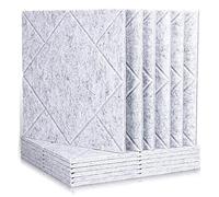 Booso Paquete de 12 paneles acústicos, acolchado a prueba de sonido, paneles absorbentes de sonido, para decoración de pared, aislamiento acústico y tratamiento acústico