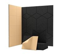 Booso Paquete de 12 Paneles de Pared Insonorizados Autoadhesivos, Paneles de Insonorización de Alta Densidad para Estudio en Casa, Sala de Estar