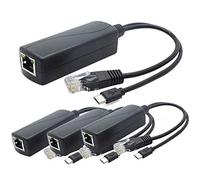 Booso - Paquete de 4 distribuidores PoE 5 V, adaptador 48 V a 5 V 2,4 A con Micro-USB, para cámara IP, tabletas, para y más