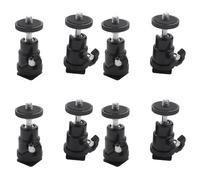 Booso [Paquete de 8 con adaptador de montaje de zapata caliente de 360 grados de 1/4 de pulgada, cabezales de bola pequeños giratorios de microbola